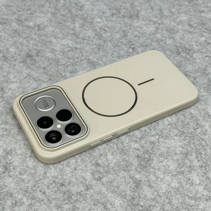 Magnetic Solid Color Liquid Silicone Shockproof Phone Case