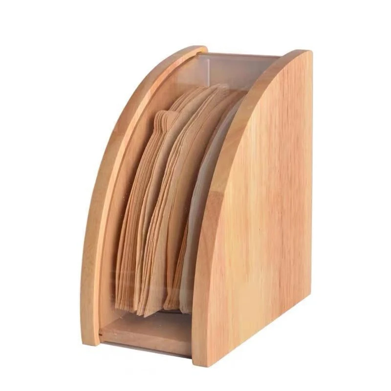 Wooden Coffee Filter Paper Holder Durable Storage Rack Cone Coffee
