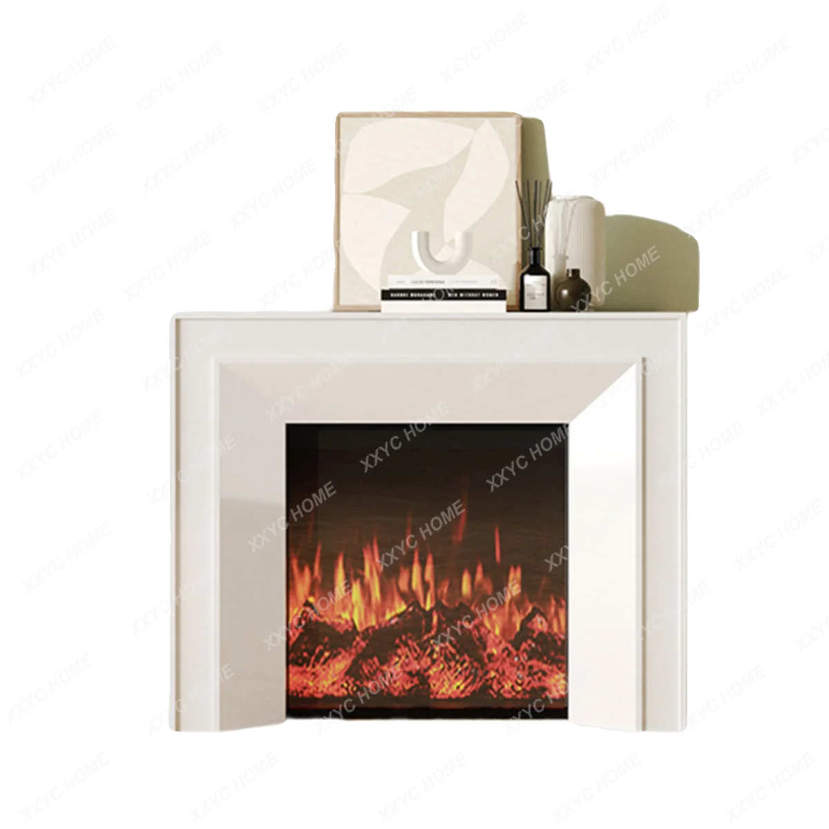 

Fireplace Cabinet Living Room Quiet Wind Heating Fireplace Simple Retro Storage Fireplace