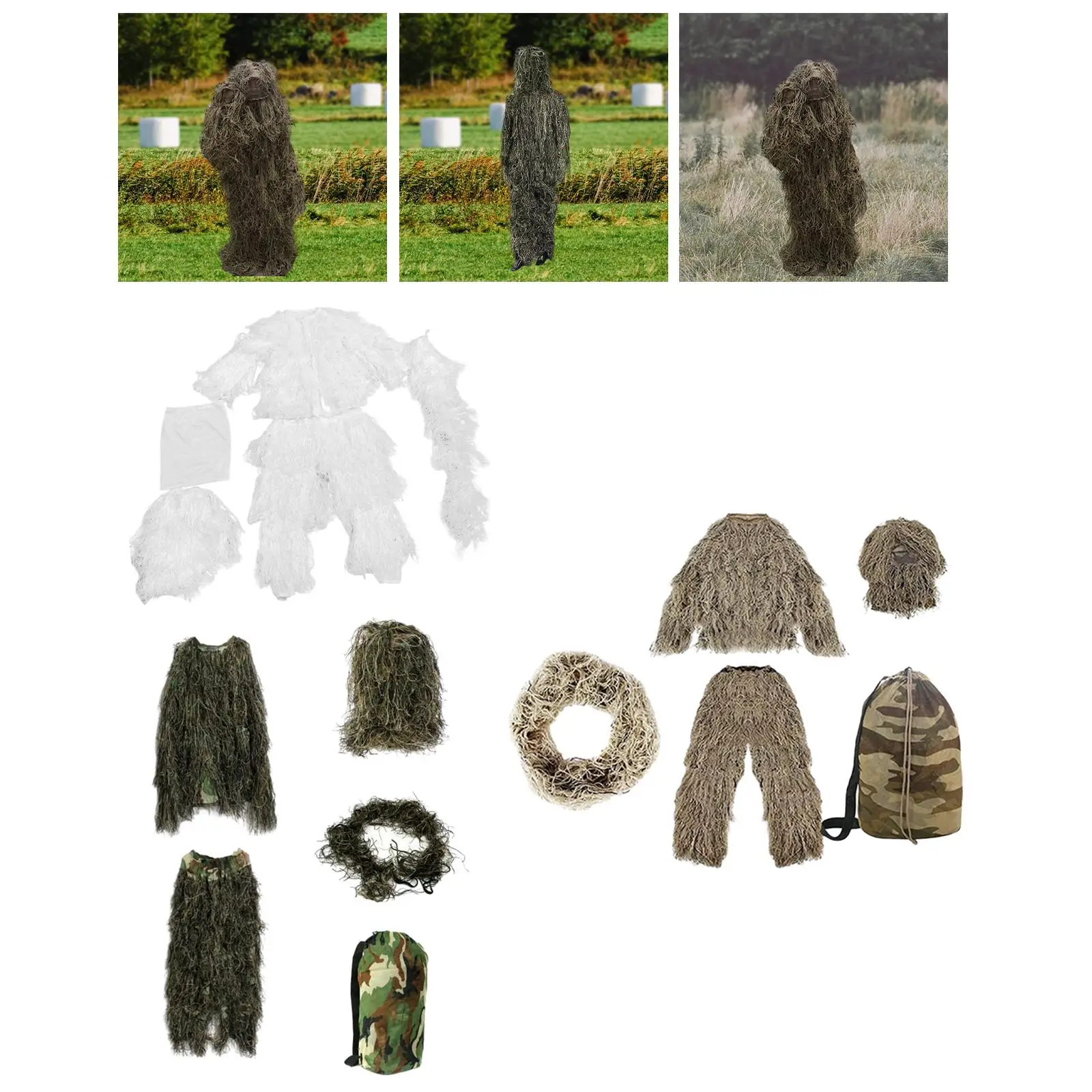Déguisement Ghillie Enfant - Costume Fête Observation Oiseaux Pêche Chasse Halloween
