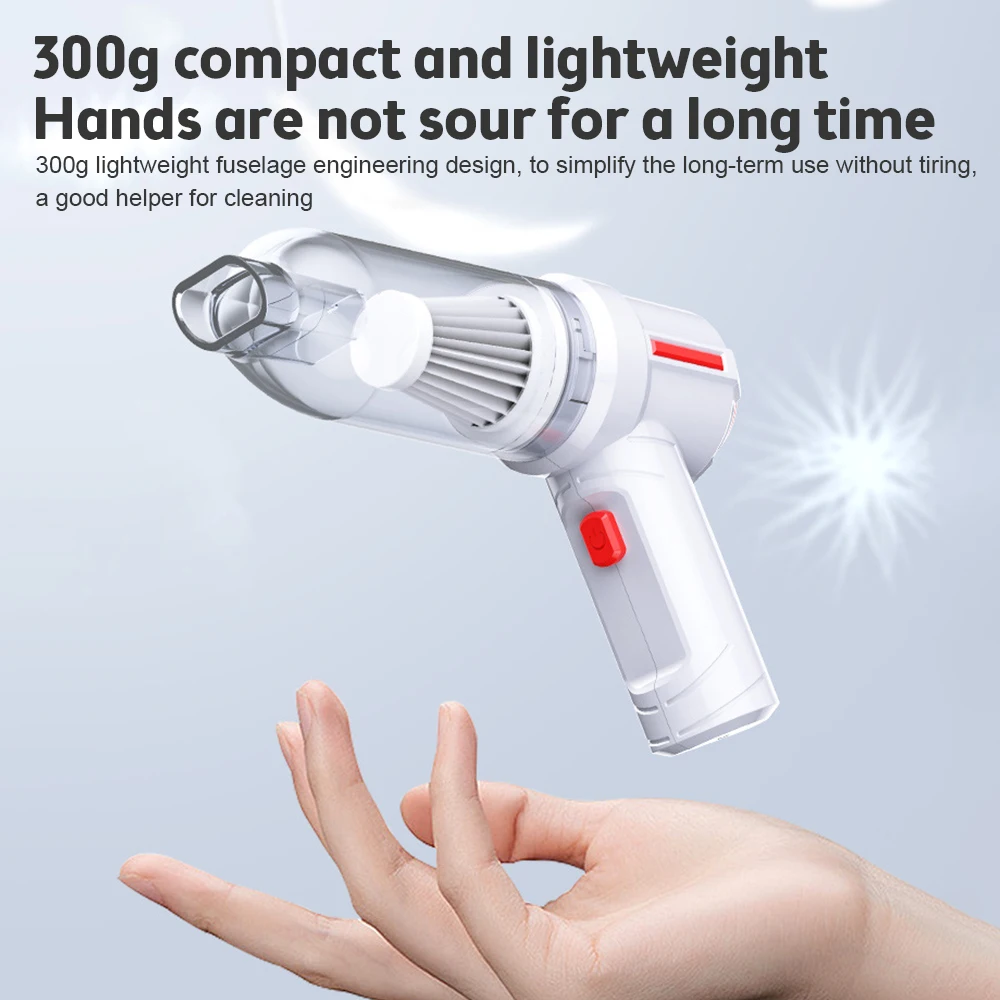 3 In 1 90000Pa Car Vacuum Cleaner Wireless Charging Compressed Air Duster Handheld High-power Air Blower Duster for Home Office