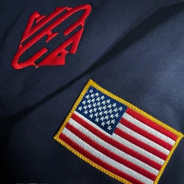 Y2K Vintage Embroidered Sweatshirt Stand Collar Quarter Zip Pullover Oversized Casual Sports Streetwear Mens Unisex 1