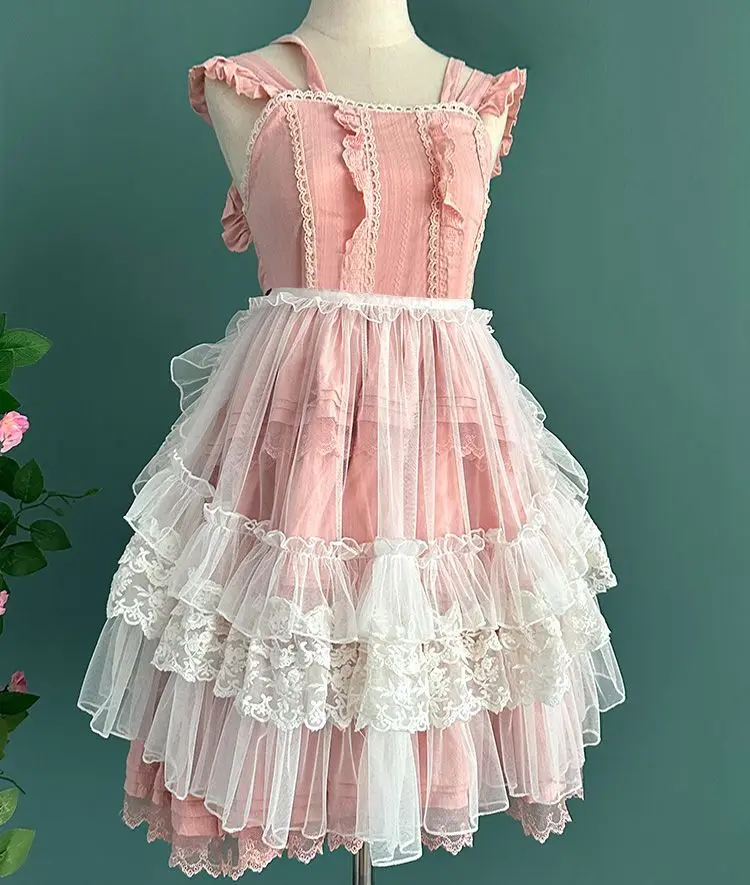 Lolita Kurze Schal Mantel Frauen Süße Kawaii Spitze Mesh Vorne Offen Poncho Gothic Mädchen Retro Nette Prinzessin Capes Oberbekleidung – Detail 21