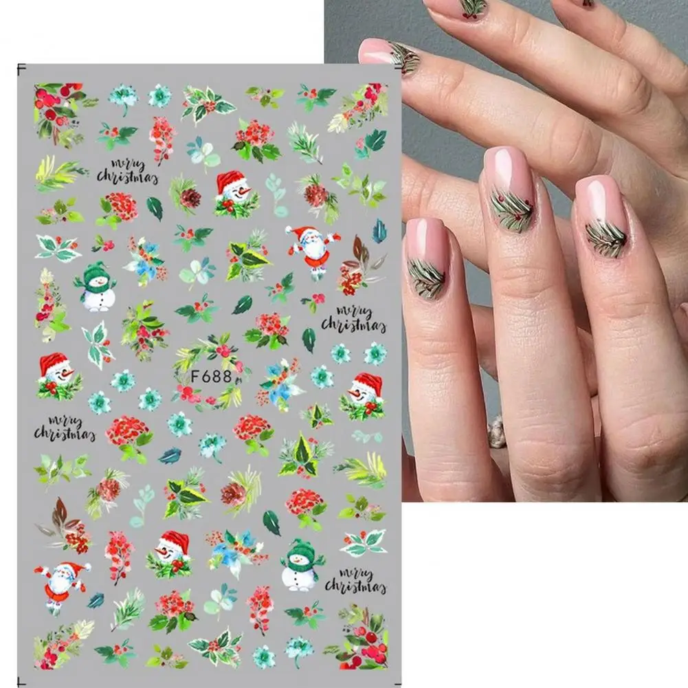 

Festive Nail Stickers Festive Manicure Art Decals Cute Snowflake Bell Design 3pcs Christmas Nail for Women for Ins for Christmas