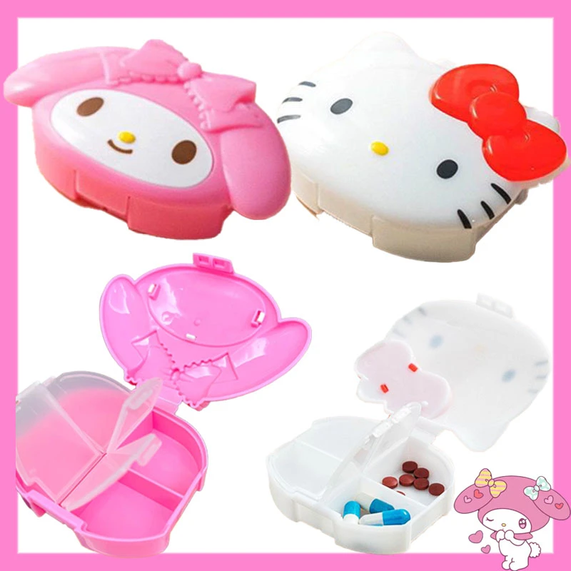 Kawaii Hello Kitty Pill Medicine Box Sanrioed My Melody Pill Case