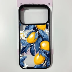 Charming Fresh Fruit Lemon Flower Print Cartoon Shockproof Clear Phone Case Cover - iPhone 17 Pro (Style 1)
