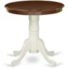 Eden Kitchen Table - a Round Dining Table Top with Pedestal Base, 30x30 Inch, Mahogany & Linen White 1
