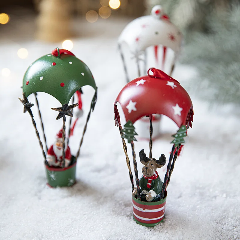 

Christmas Children'S Room Decorations Christmas Tree Hanging Ornaments Iron Christmas Hot Air Balloon Parachute Pendant