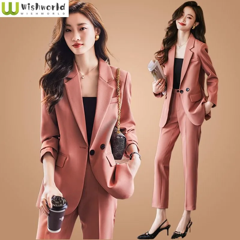 Korean Women's Set Spring and Autumn 2023 New Fashion Temperament Professional Set Elegant Women's Two Piece Set