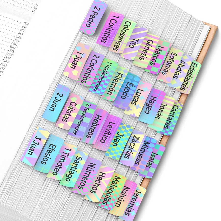 Spanish Bible Tabs Set - 75 Easy-to-Apply Large Print Labels