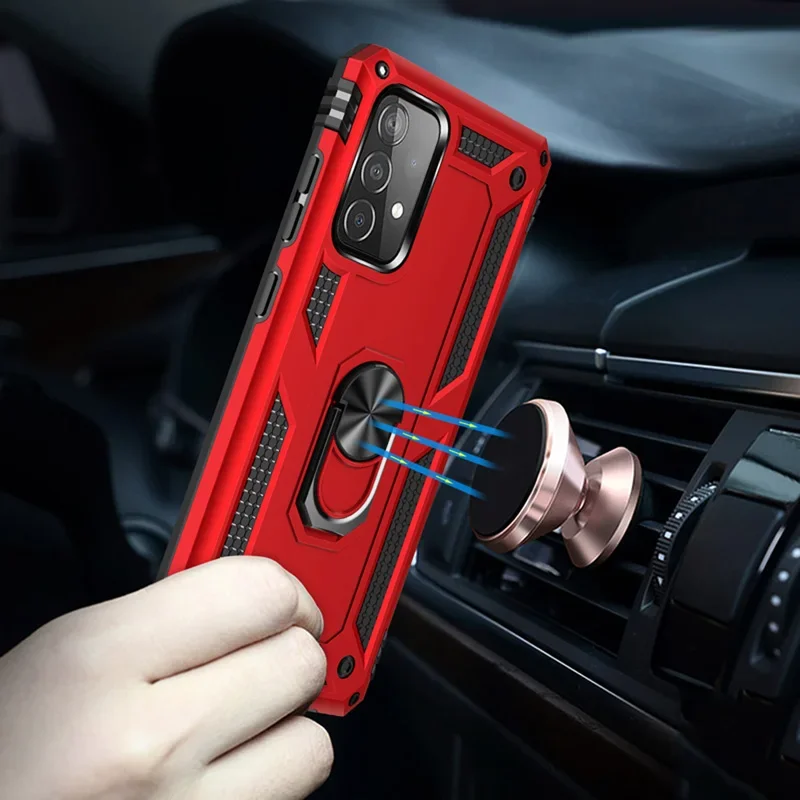 Fashion Armor Case with Metal Ring - Anti-Drop Shockproof Cover