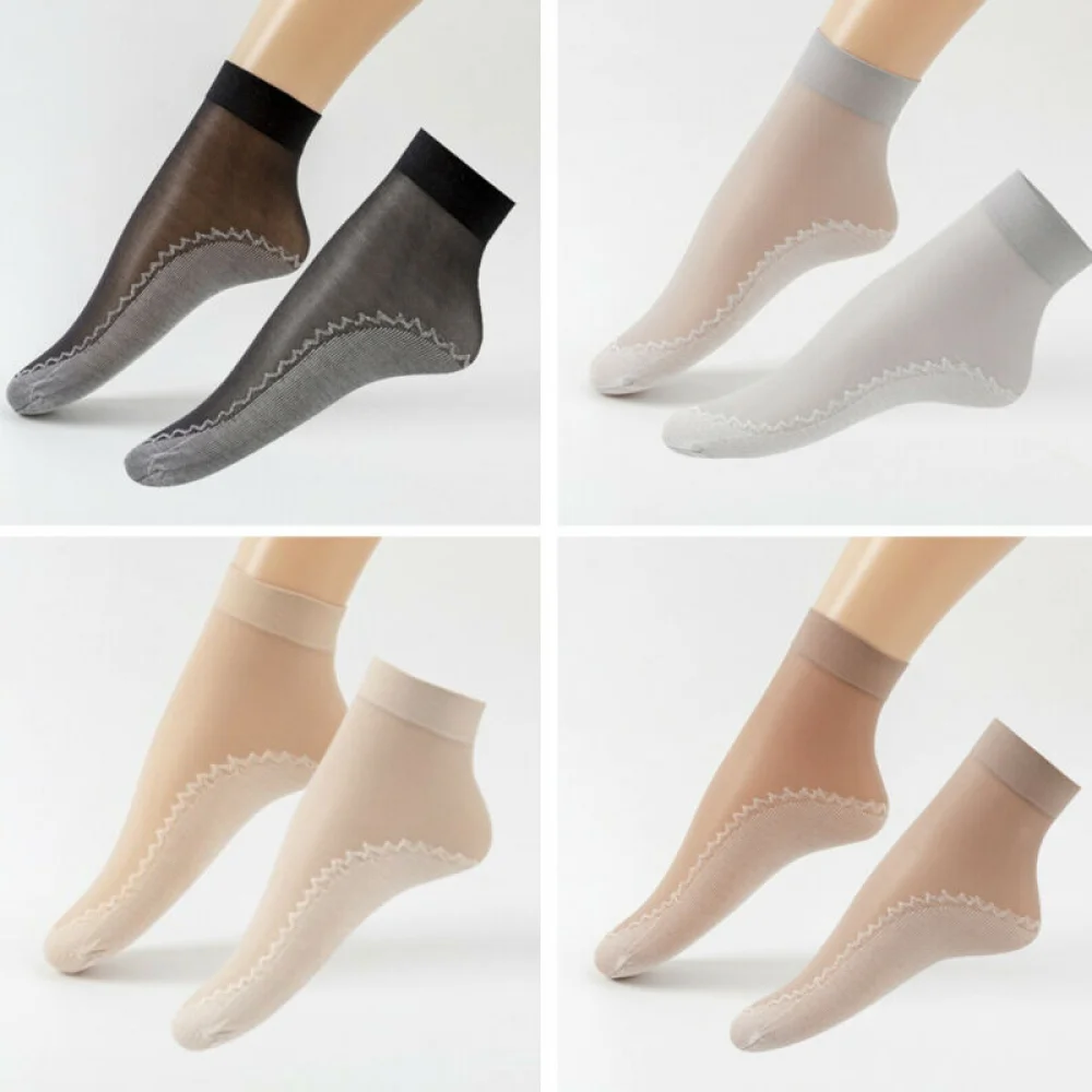 10 pairs of women's fine socks comfort waistband summer socks nylon socks