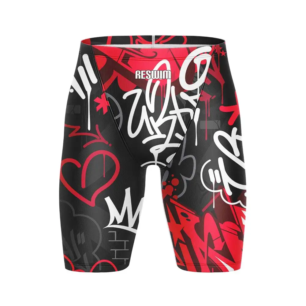Summer Funny Swim Jammer Swimsuit Shorts Mens Endurance Athletic Training Swimwear Quick Dry Swimming Trunks Beach Tights Shorts