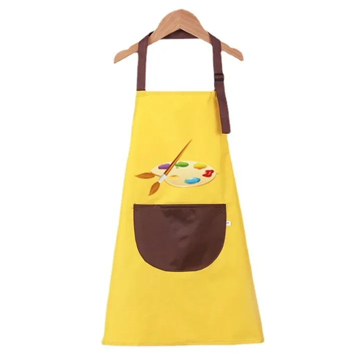 Waterproof Children's Apron Sleeveless Studio Painting Clothes Printed Bibs for Kids Large Size Child Apron