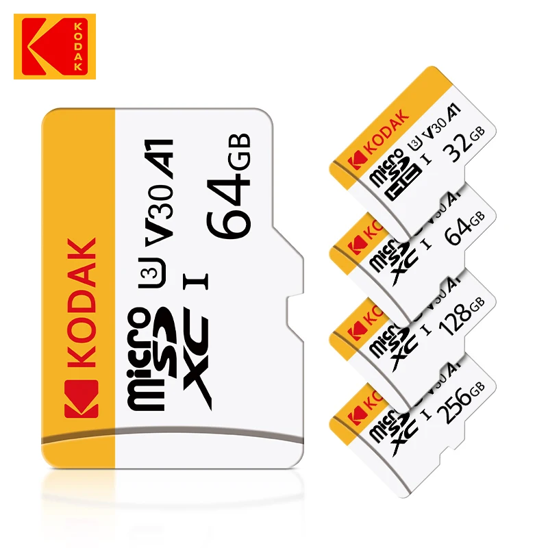 코닥 고속 화이트 TF 메모리 카드 32GB 64GB 128GB (어댑터 포함), 태블릿 PC용 고속 TF 메모리 카드, 그리고 C타입 어댑터