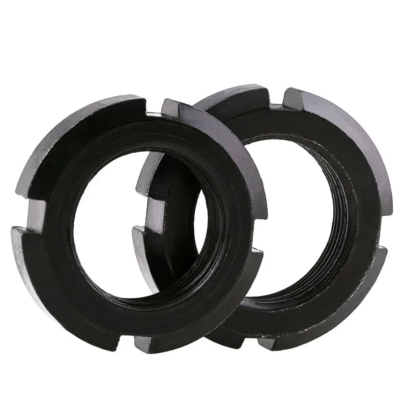 Description Picture 6 of itemRound Nuts Slotted Locking Resetting Four Slotted Nut With Caps M10 M12 M14 M16 M18 M20 M22 M24 M25 M27 To M42