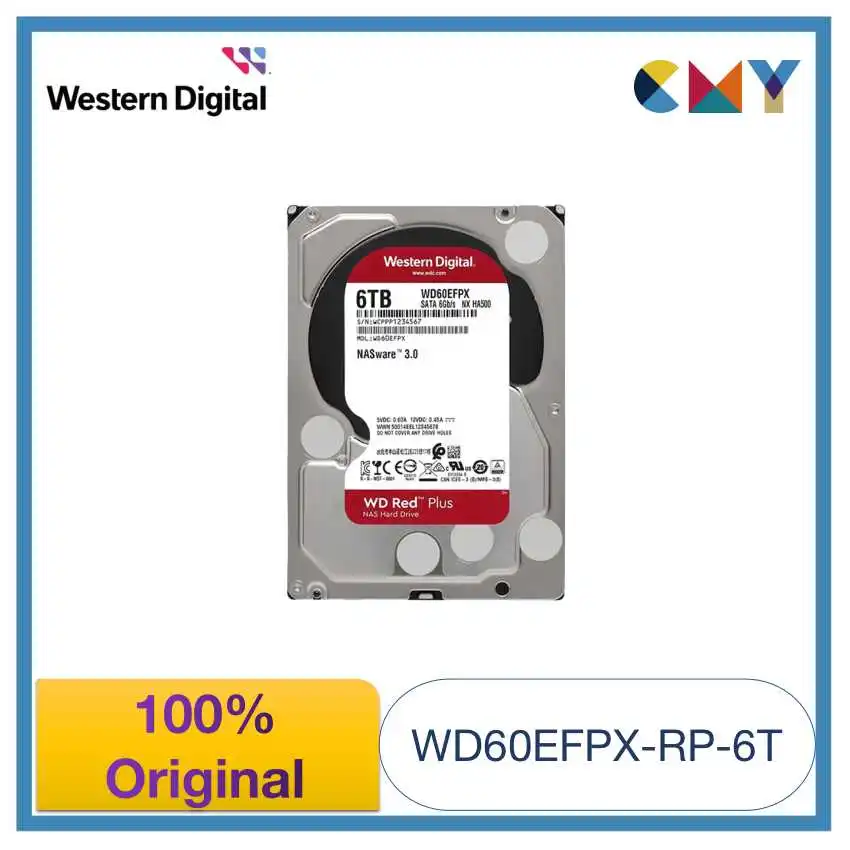 

100% Original Western Digital WD Red Plus 6TB 3.5 HDD NAS Internal Hard Drive SATA 7200 rpm WD60EFPX