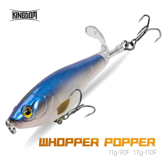Kingdom Topwater Propeller Pencil Bait Popper Whopper Plopper 90mm 11g  110mm 17g Artificial Wobblers For Bass