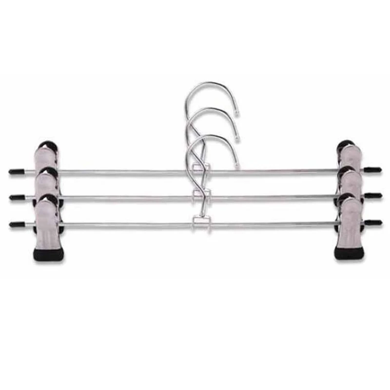 10pcs Coat Hangers Strong Clothes Hanger Drying Rack For Trouser Skirt Pants Non-Slip Stainless Steel Hangers Clothes Adjustable 3
