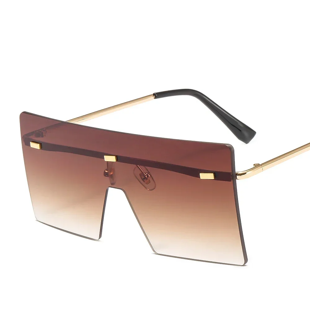 Übergroße Randlose Sonnenbrille Mode Frauen Metall Gradienten sonnenbrille Luxus Dame Sonnenbrille Brillen UV400 Shades gafas de sol