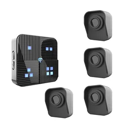 Wireless Driveway Alarm with PIR Motion Sensor - IP65 Waterproof, 800 - Meter Range Security Alert System - EU Plug (1 receiver 4 detecto)