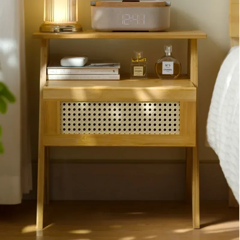 Chic Modern Nightstand Sleek Double Bed End Storage Stylish Wooden Chest of Drawers Contemporary Bedroom Solution