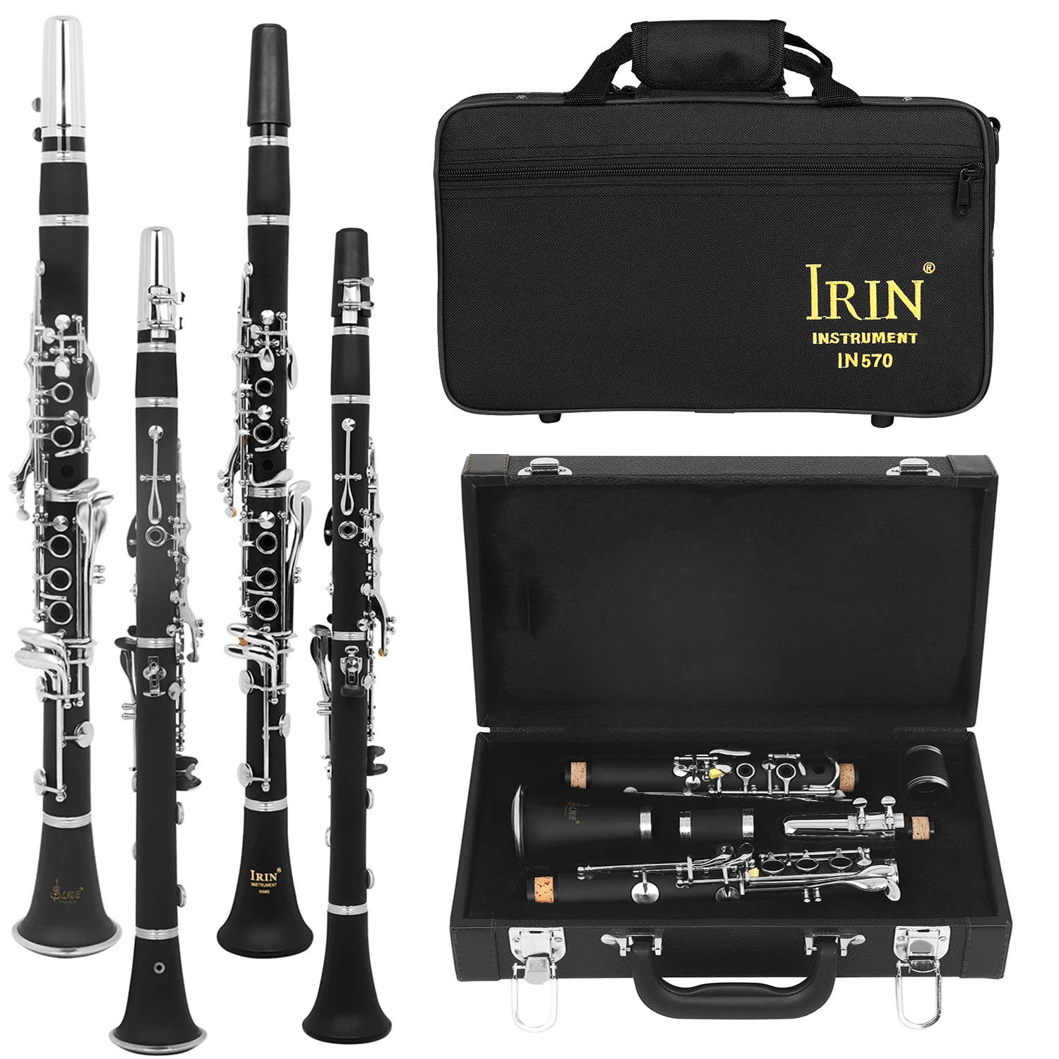 Clarinet 17 Keys Falling Tune B /C Bakelite Wooden Clarinette Black with Box Reed Musical Instrument Parts