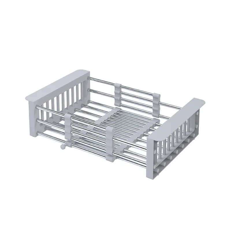 Kitchen sink retractable drainer dish basket