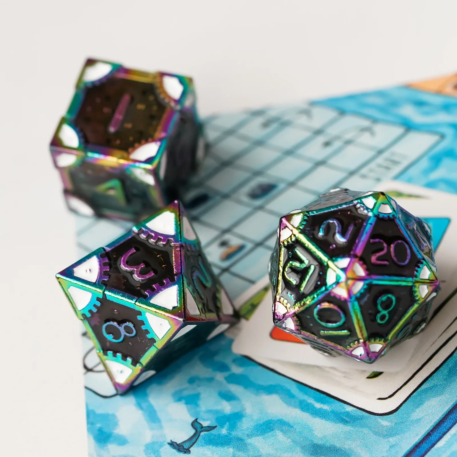 Metal D&D Dices Steampunk Style 7Pcs Dungeons and Dragons Polyhedral Dice Set for Role Playing Game TRPG Board Games game dice dice set