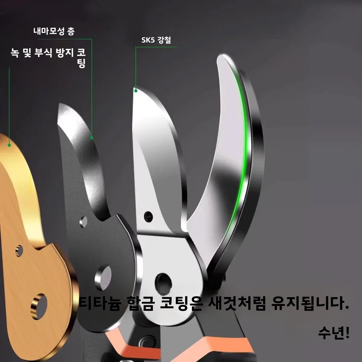 AIRAJ 8.5인치 전지가위 SK5 블레이드 가지치기 가위 분재 과일나무 꽃용 전지가위, 인체공학적 미끄럼 방지 손잡이
