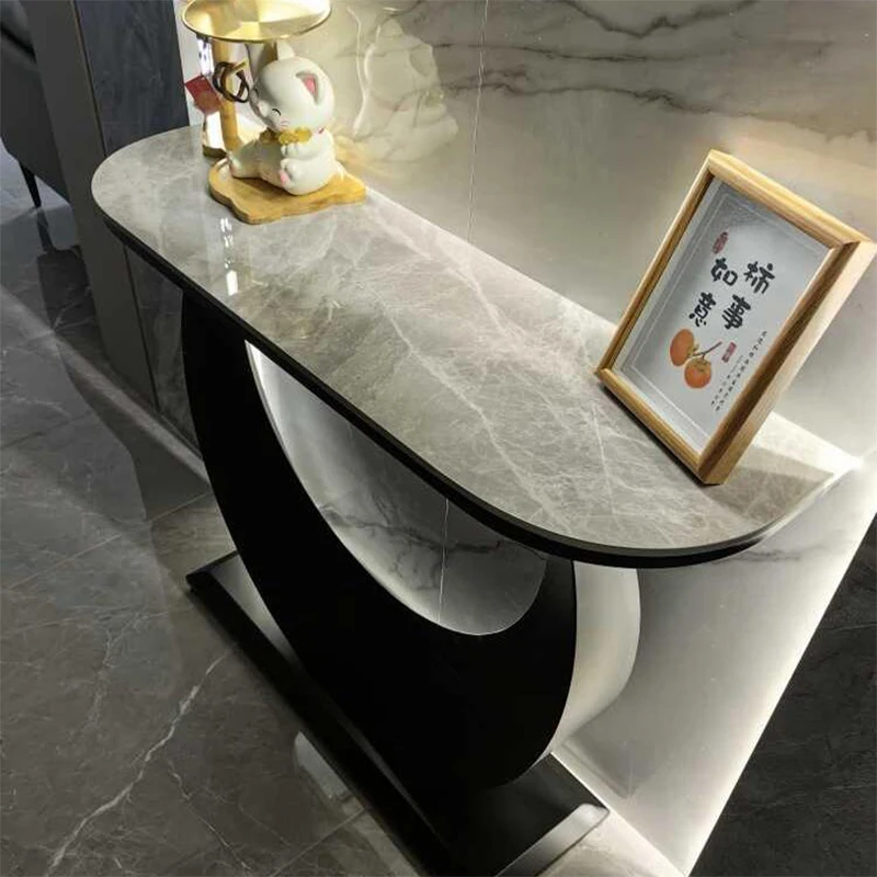 Tavolo consolle moderno unico Glamour Classico portaoggetti Tavolo ad angolo semplice Arredamento tavolo da ingresso Mobili Konsolentisch Soggiorno - immagine 4