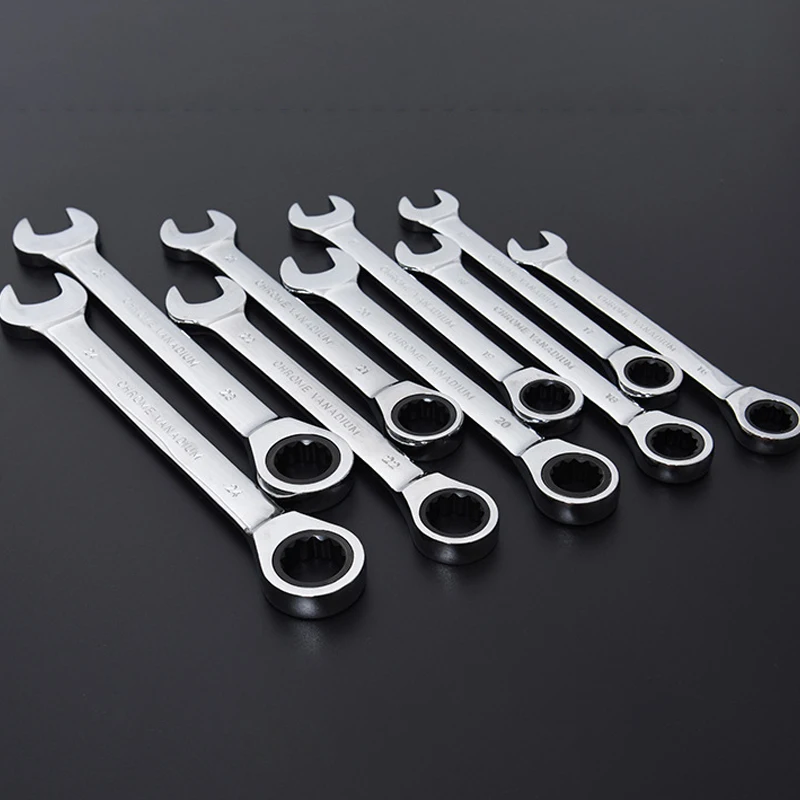 

Зеркальный трещотка для ремонта автомобиля, 8-24 мм, зеркальный, металлический, точная полировка, 72 зубца, ручной инструмент