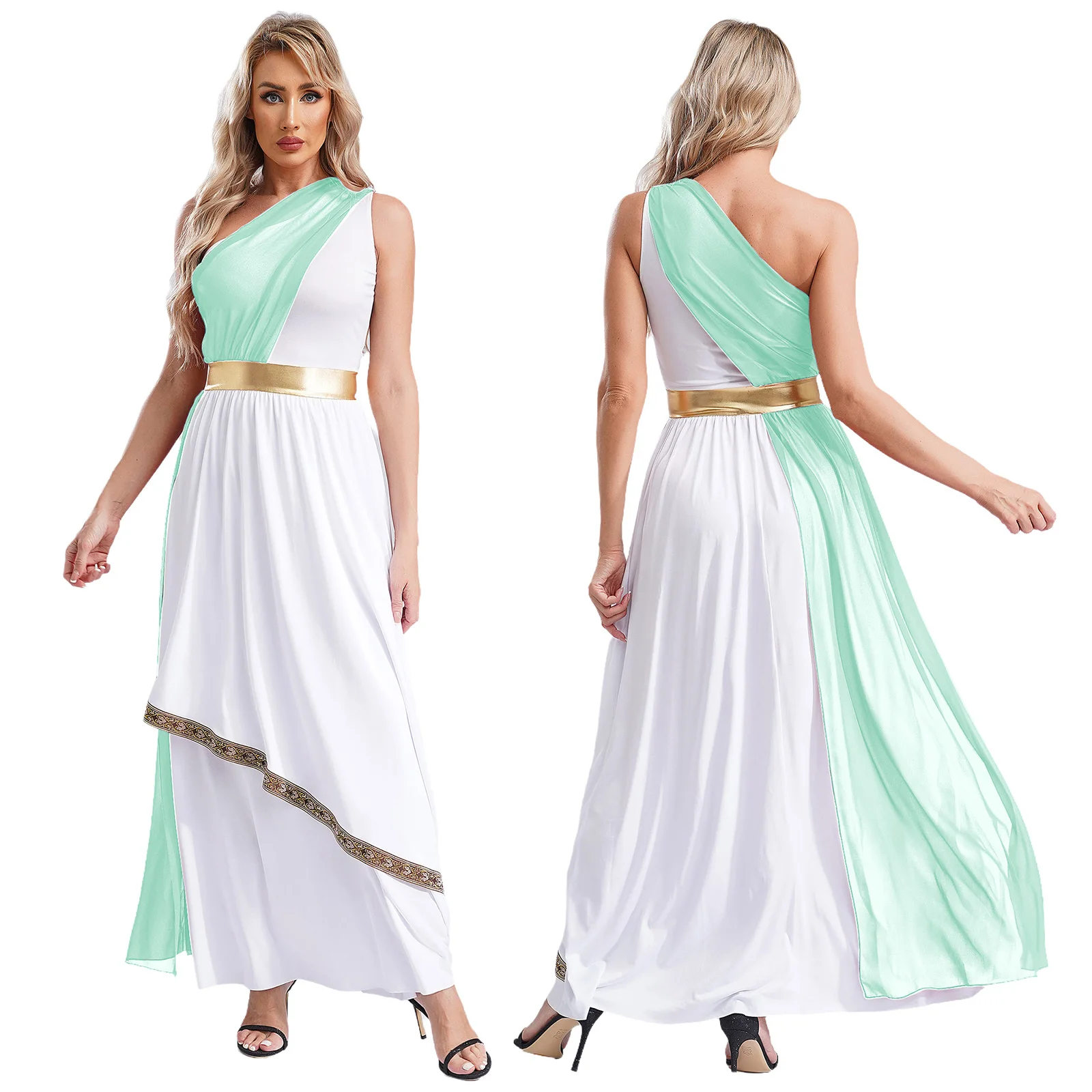 Disfraz de la antigua Grecia para mujer, vestido de emperatriz romana, princesa ateniense, toga, bata de gasa con tocado, trajes de cosplay