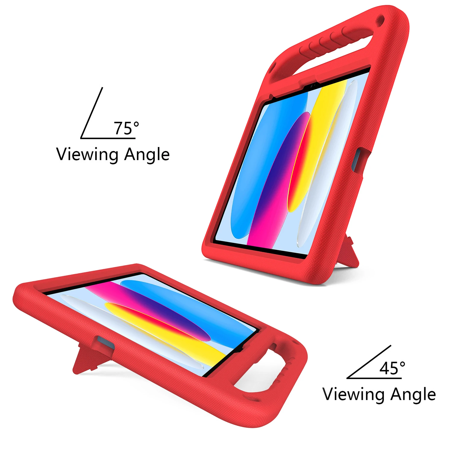 Children's Shockproof iPad Case with Handle, Built-in Stand, and Pen Slot
