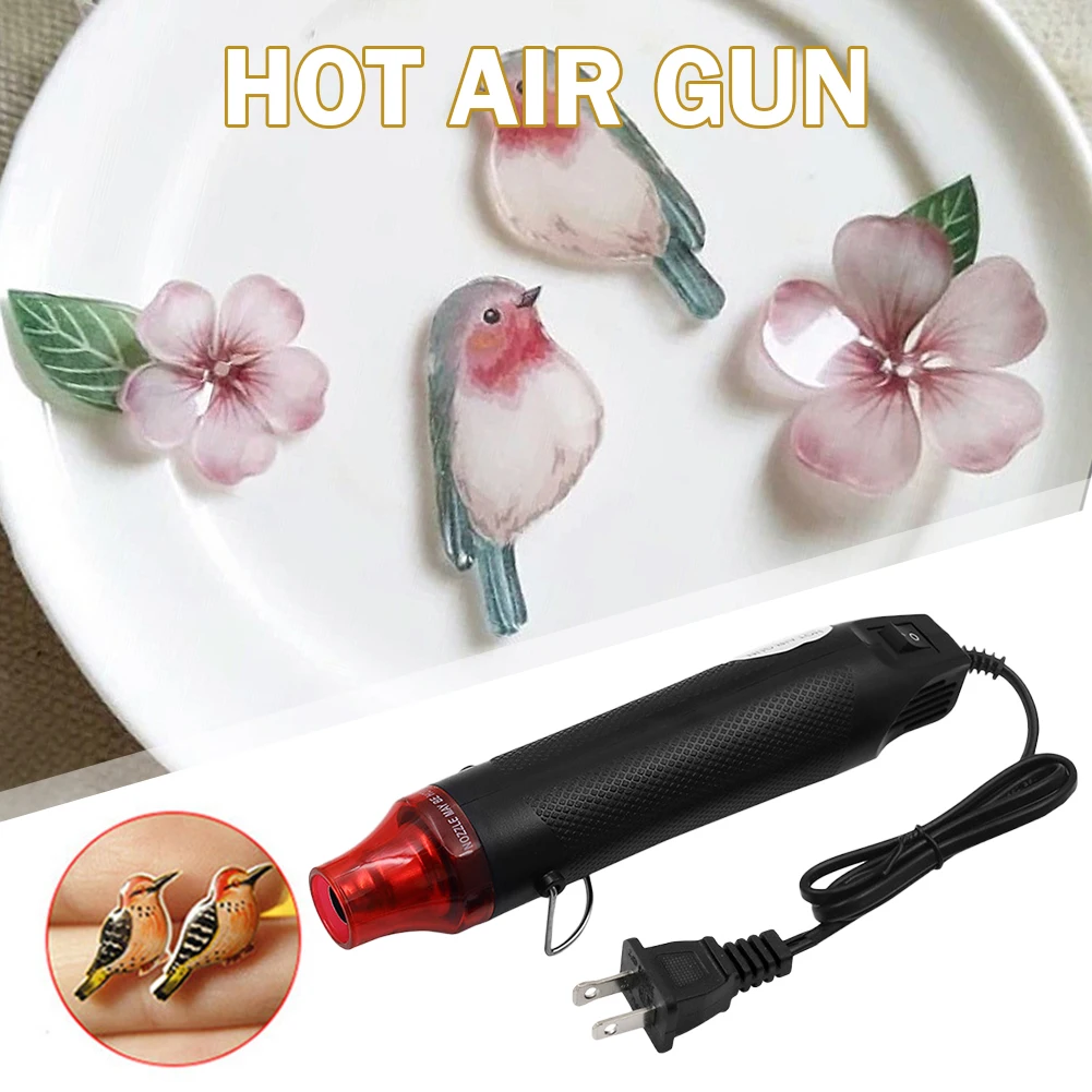 300W Mini Handheld Heat Gun Electric Hot Air Gun 1m Long Cable 110V Tiny Hot Air Kit for DIY Craft Embossing Shrink Wrapping
