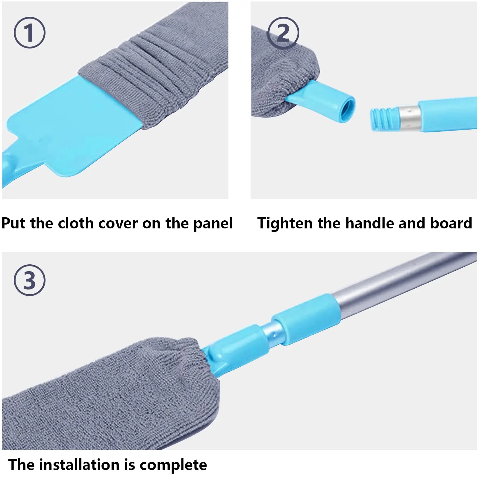 UNTIOR Long Handle Mop Bedside Dust Brush Detachable Cleaning Duster Gap Cleaning Sofa Furniture Gap Dust Cleaner Household Item