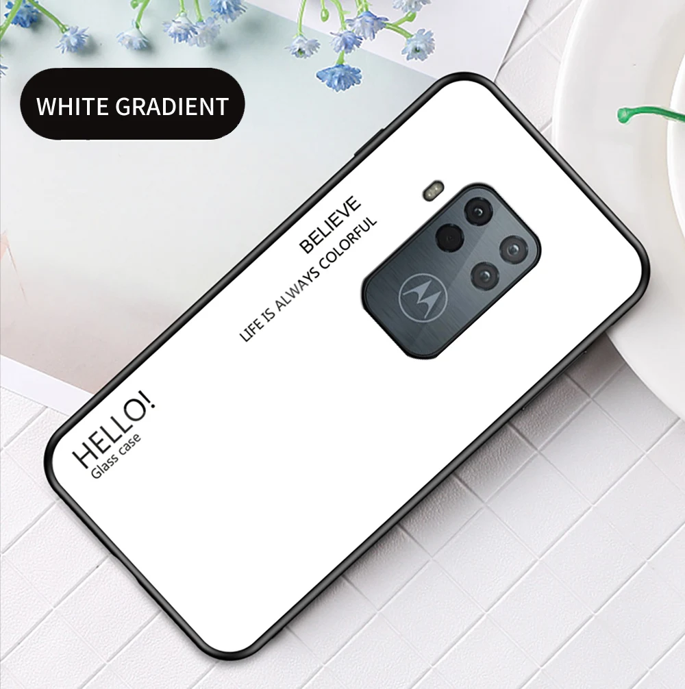 for Moto One Zoom Glass Case DECLAREYAO Luxury Hard Mirror Tempered Glass Coque For Moto G7 Power G7Play G5S Puls G6 Plu_voghion.com
