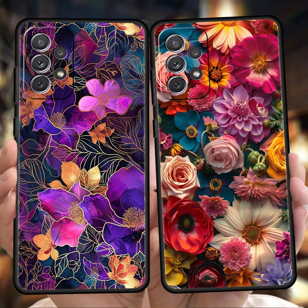 Vibrant Floral Silicone Phone Case Cover