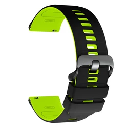Breathable Silicone Wrist Strap for Smartwatches - Available in 20mm & 22mm Sizes (Black Green)