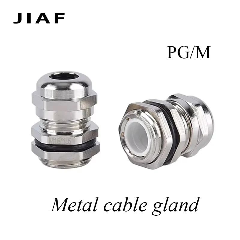IP68 Metal Waterproof Cable Glands PG7 M20 Nickel Plated Brass Metric Glands PG9 PG16 Cable Fixing Sealing Joints M12 M16 1Piece cable gland