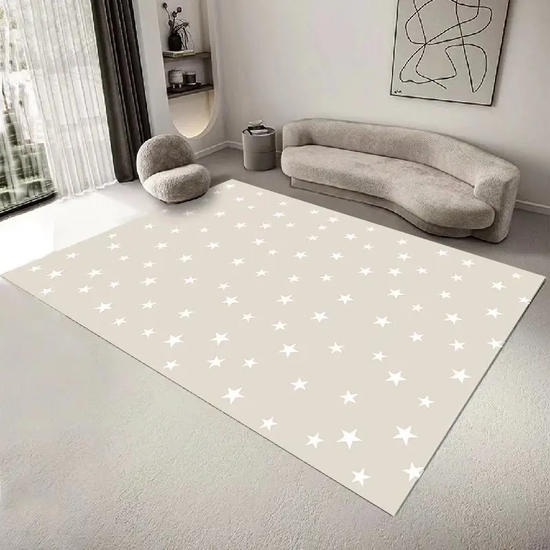 Pentagram Living Room Carpet Nordic Geometric Home Floor Mat Washable Bedroom Rug Cute Star Children's Crawling Non-slip Carpets 5