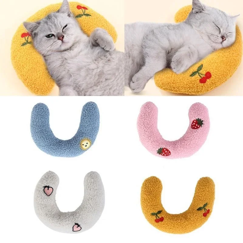 

Cat Pillow Pet Cat Dog Sleeping Pillow Soft U-shaped Pillow Cat Toy Pet Toys Pet Supplies аксесуари для котів