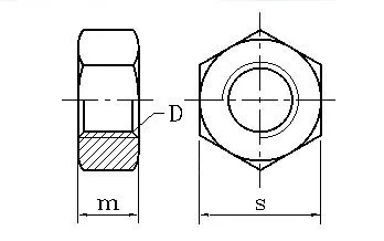 50/100 Stück M2 M2,5 M3 M4 M5 M6 DIN934 Sechskantmutter aus schwarzem Kohlenstoffstahl, Sechskantmuttern, Güteklasse 8,8 – Detail 2