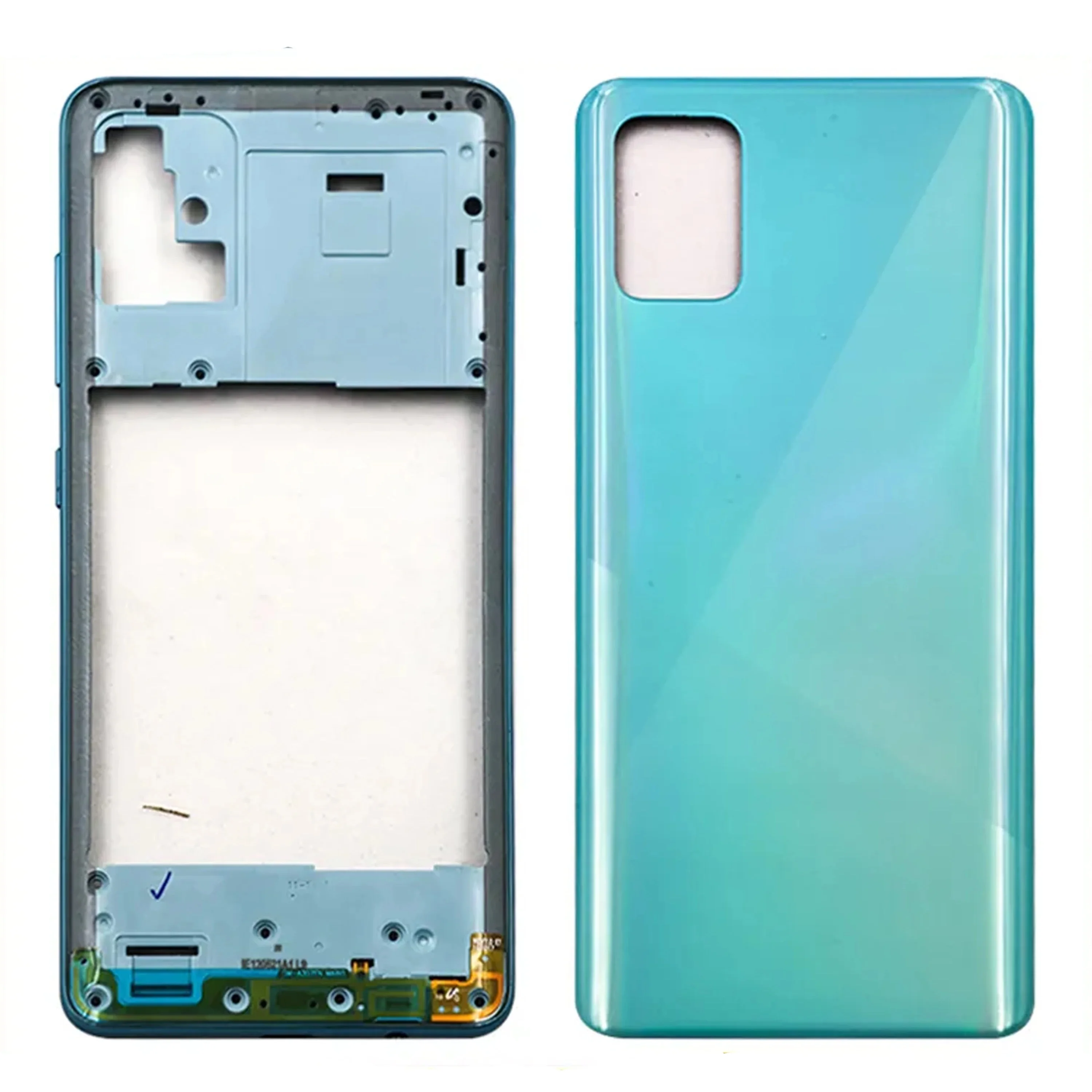 

For Samsung Galaxy A51 A515 A515F A515FN Battery Back Cover A51 Plastic Housing Case Middle Frame Chassis Volume Side Key Replac