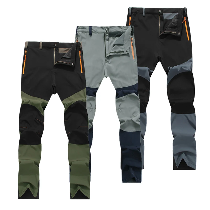 TRVLWEGO Summer Men Hiking Pants Fishing Trousers Trekking Quick Dry Outdoor Travel Elastic Fabric Cycling Camping Clothing