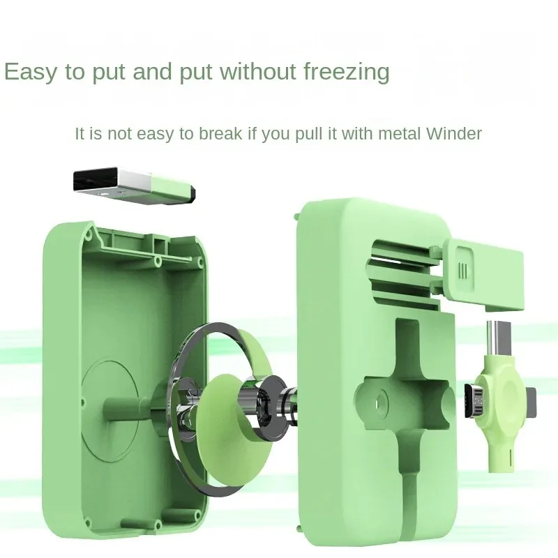 3 in 1 Retractable Multi Charging Cable Cord USB Compatible IPhone Android Type C Phone Holder Mini Portable Fast Charger Car