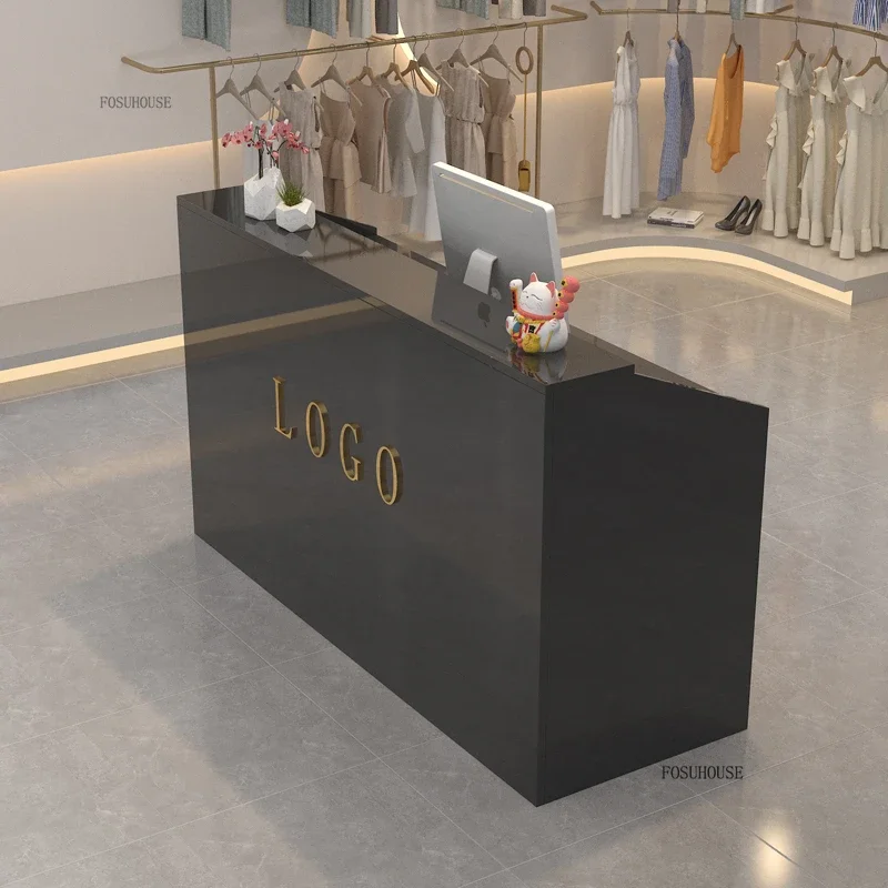 Modern Company Front Reception Desks Office Furniture Bar Cashier Shop Small Clothing Store Beauty Salon Reception Counter Table