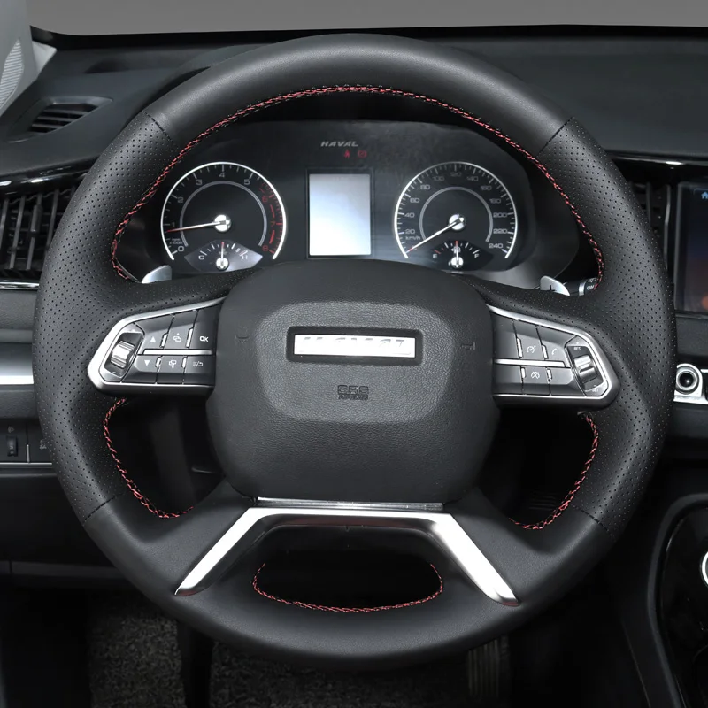 

Натуральная кожа для Haval M6 H9 F5 H4 рукоятка шитье аксессуары для автомобиля Черный