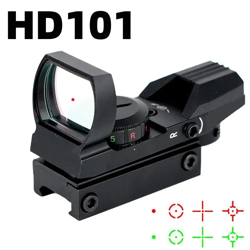 Description Picture 4 of item1X40 HD101 Red Dot Sight Hunting Collection Optics Reflex Holographic Scope 4 Reticle Red/Green Collimator Airsoft Accessories