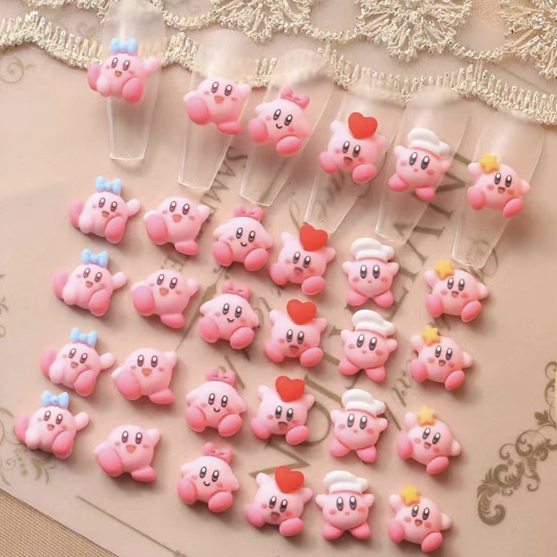 Mini abalorio de uñas de dibujos animados en 3D, adorno de resina Kawaii para manualidades, accesorios de decoración para manicura, 10 piezas